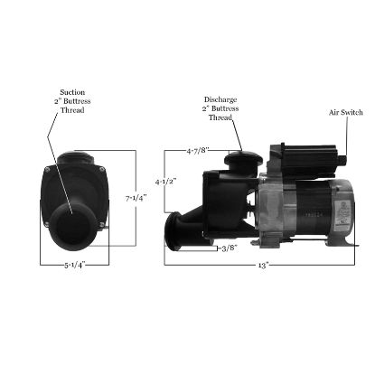 HB21000  hb21000  Jacuzzi┬« Bath tub  Pump  Jacuzzi┬«    7.5 amp 115v w/Air Switch